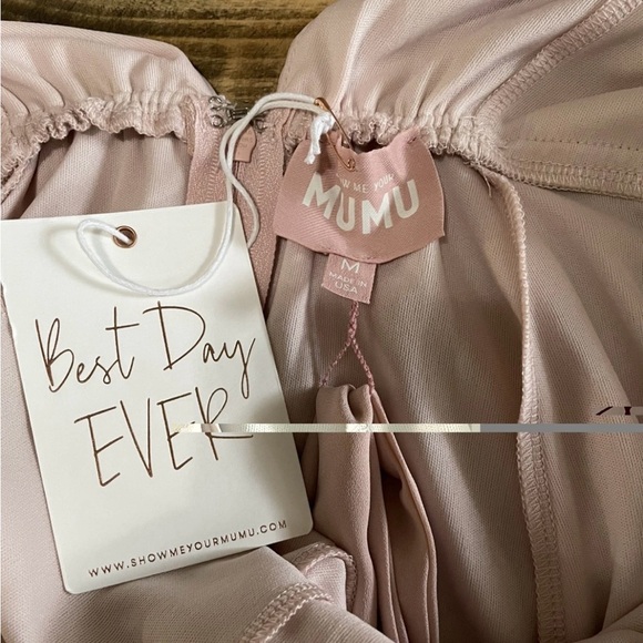 Show Me Your Mumu Jenn Maxi Bridesmaids Dress Dusty Pink M NWT - Picture 5 of 10